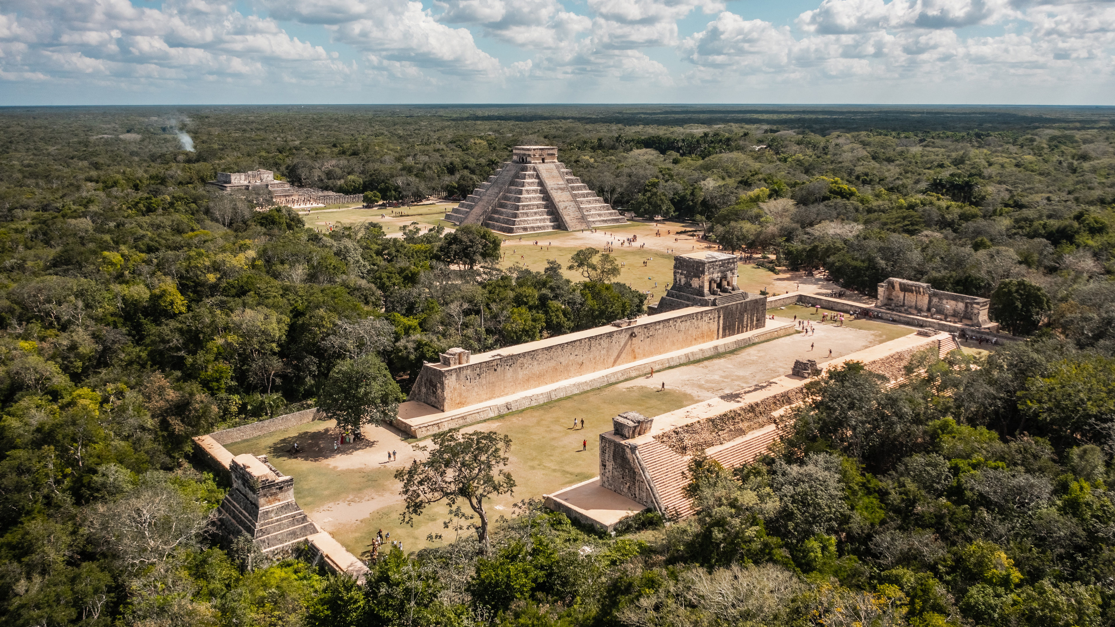 Aerial View Of Ancient Mayan City Chichen Itza