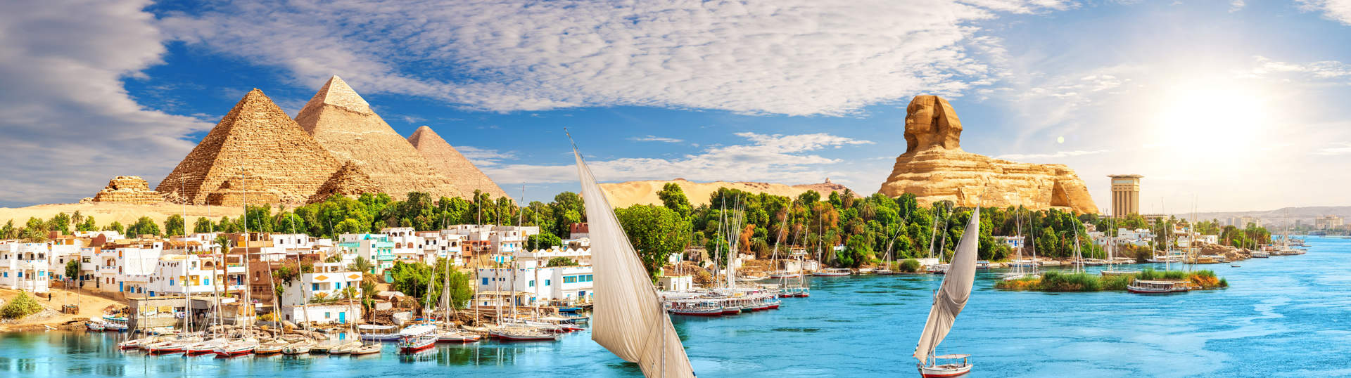 Skyline Panorama Of Aswan City Egypt
