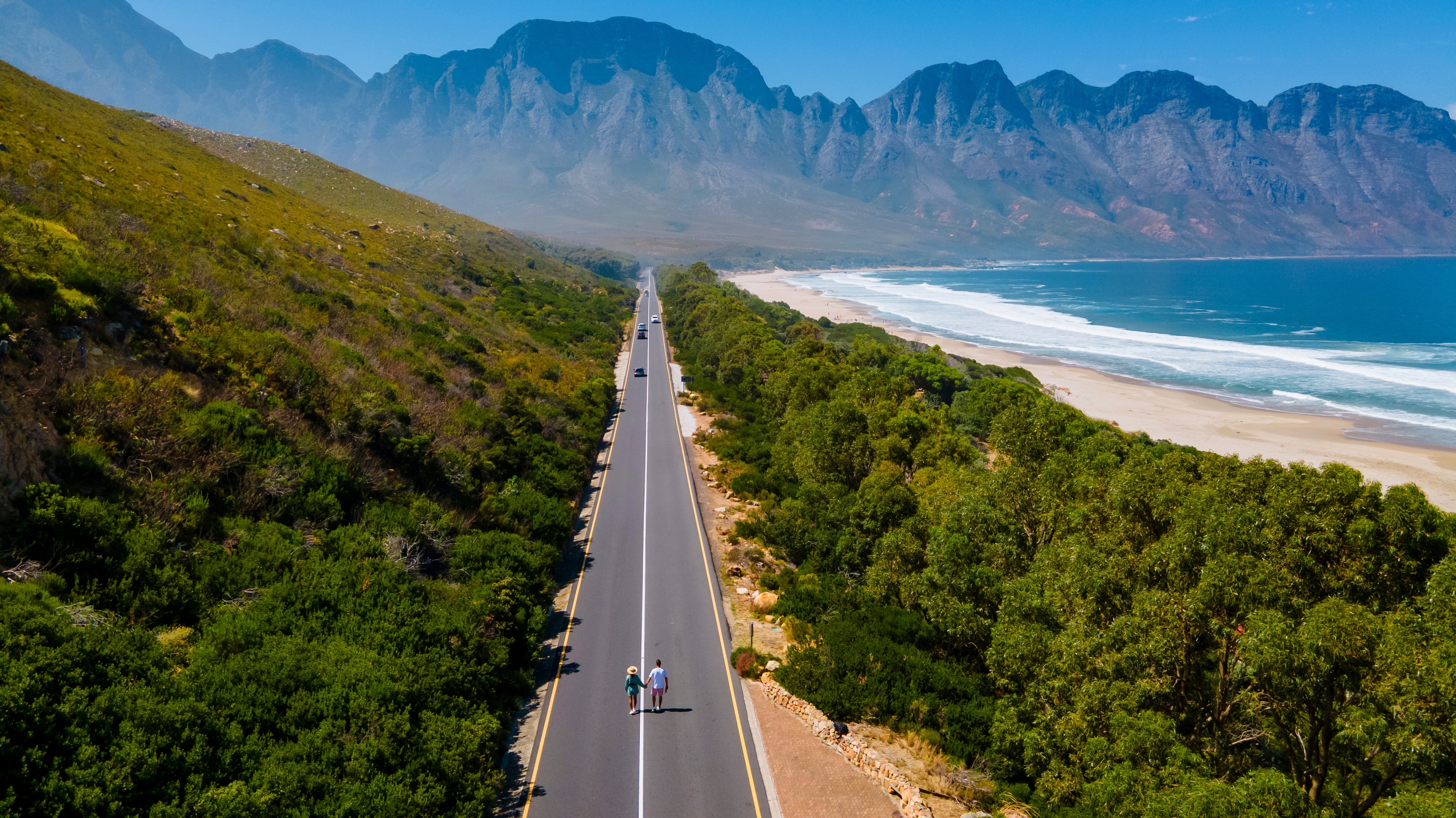 Garden Route, Drone Aerial View At The Road And Beach