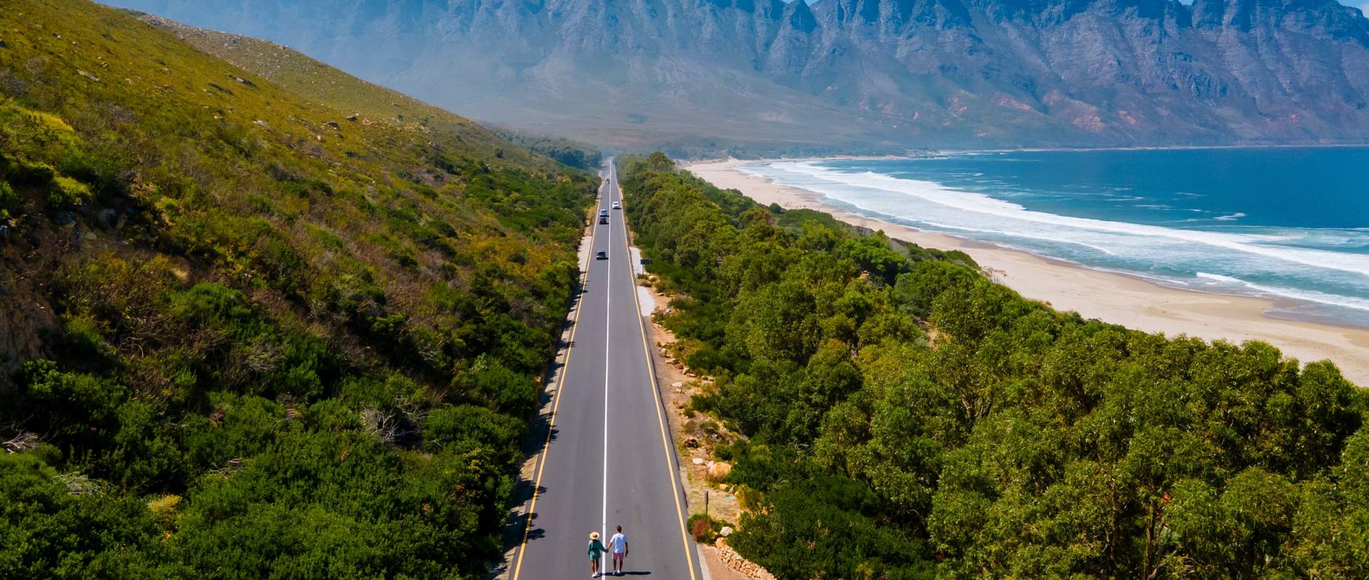 Garden Route, Drone Aerial View At The Road And Beach