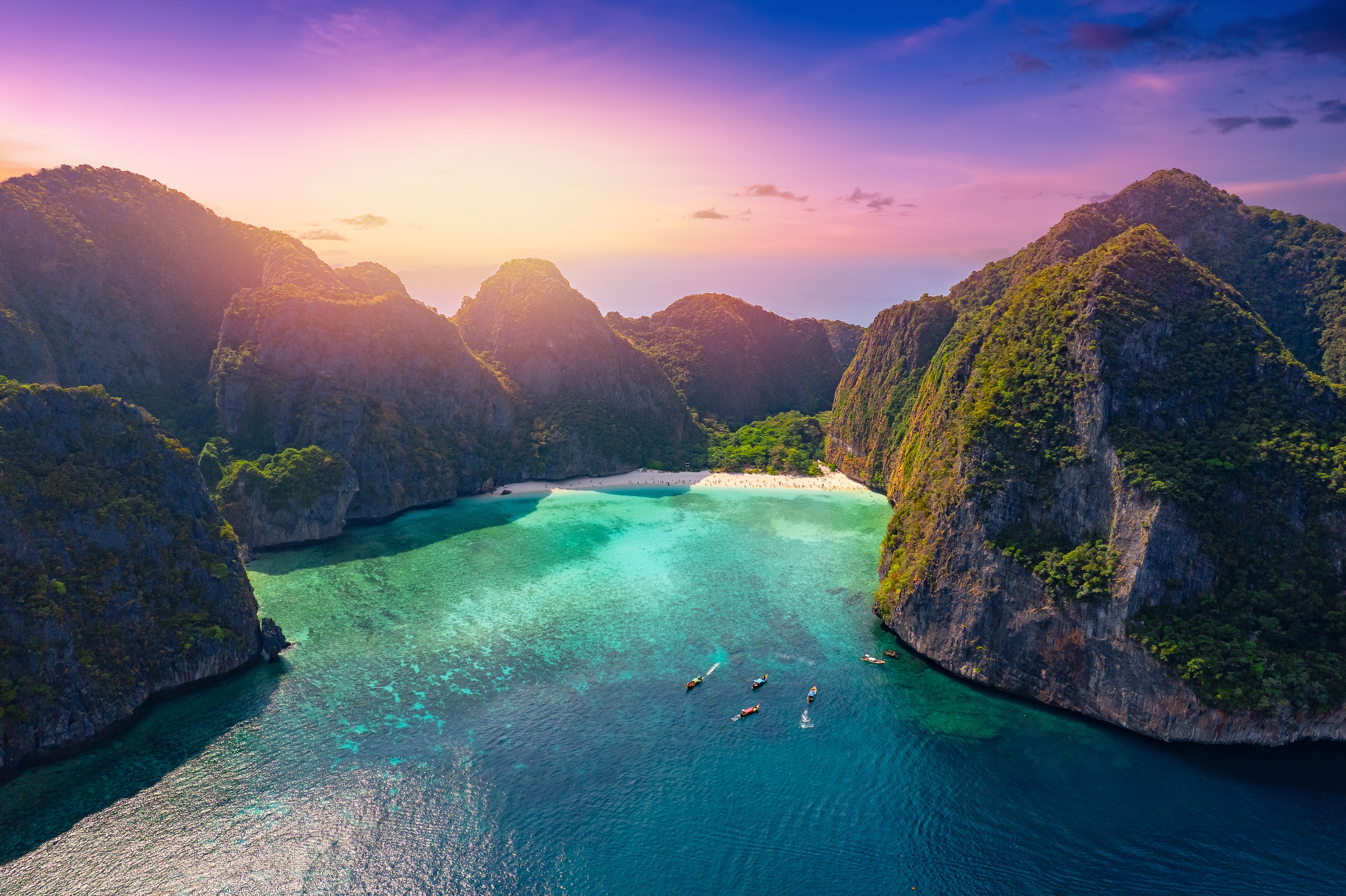 Phi Phi Islands Beach, Sunset, Thailand (2)