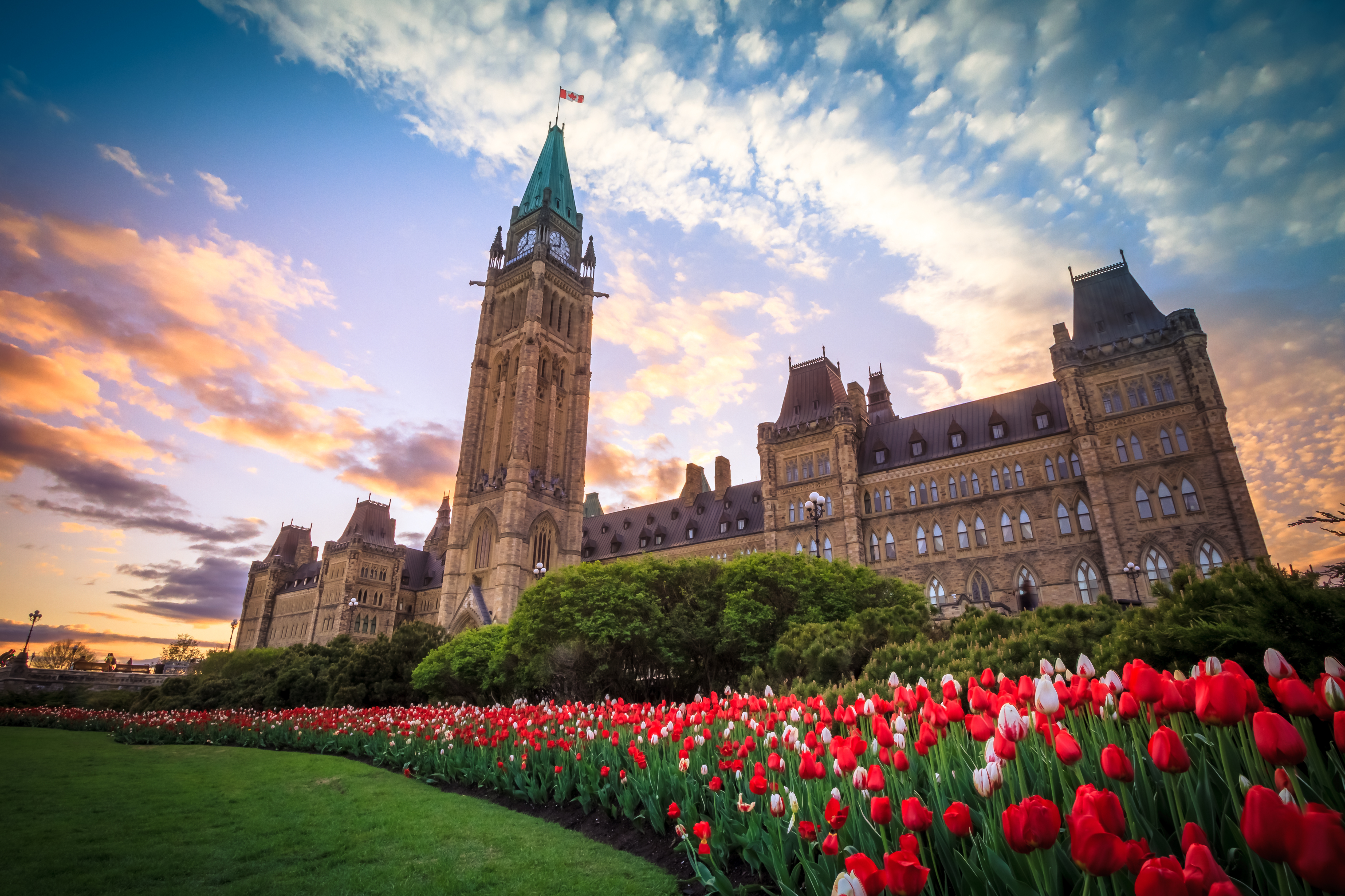 View Of Canada Parliament Building In Ottawa
