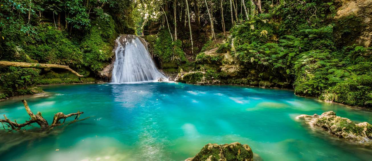 Blue Hole Waterfall In Jamaica