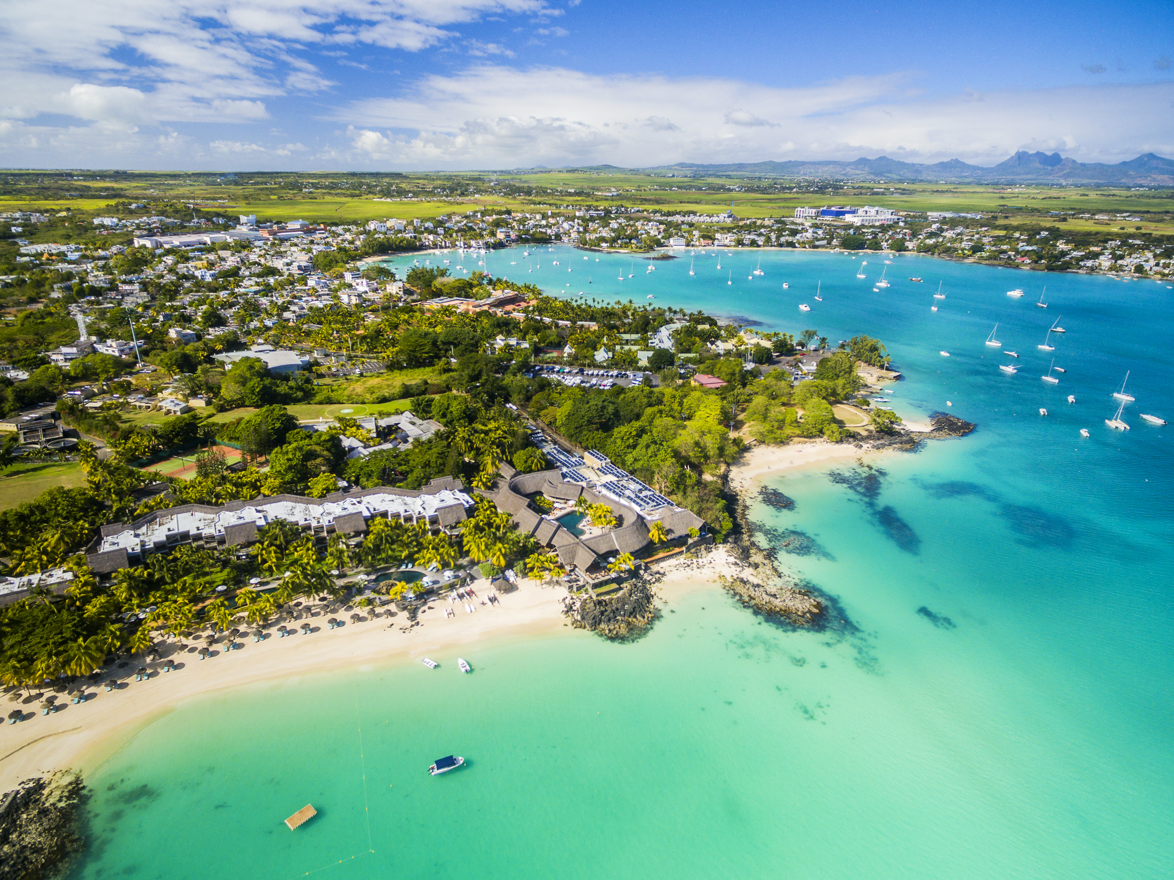 Mauritius Beach Aerial View Of Grand Baie