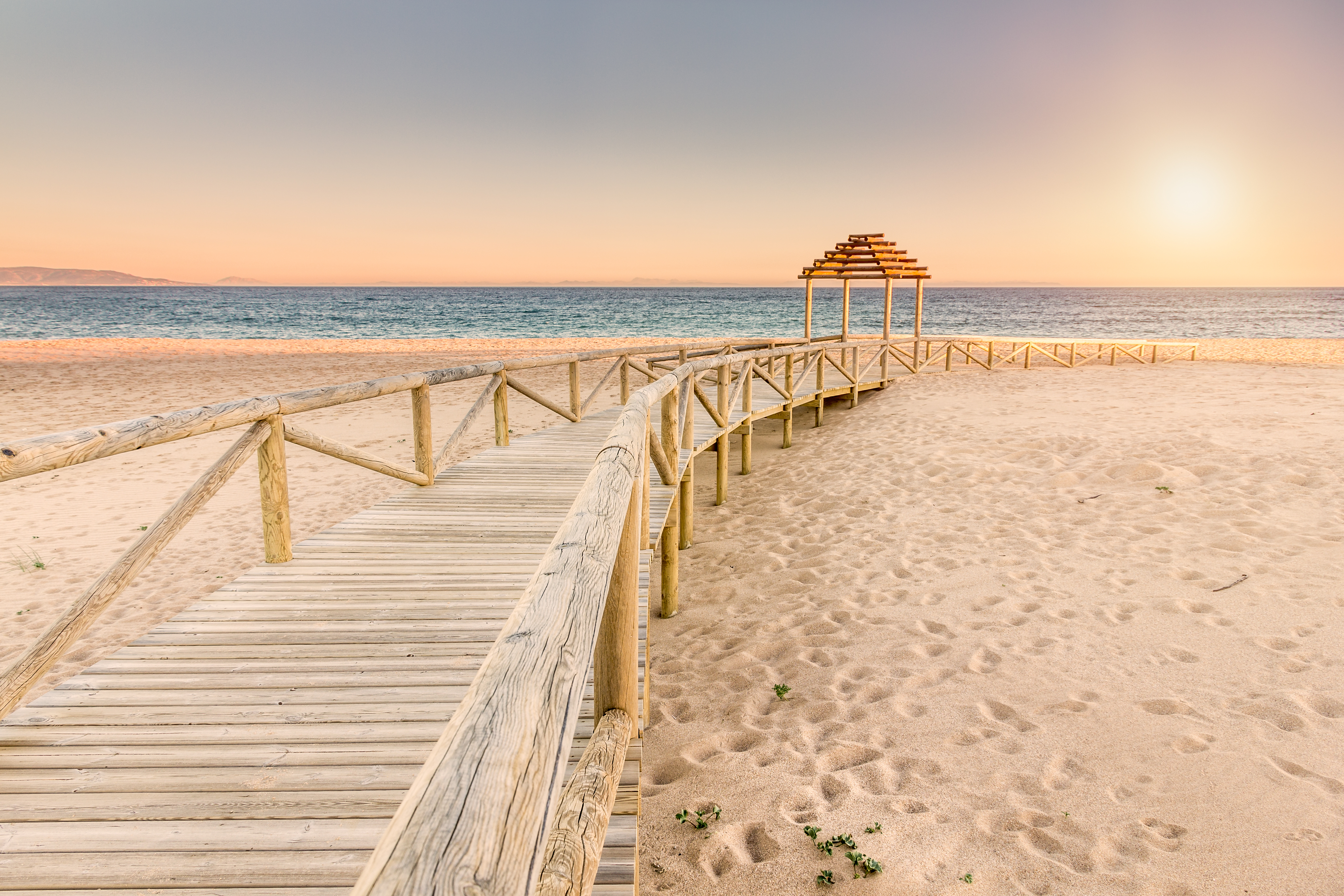 Boardwalk To The Beach. Trafalgar Coast, Cadiz, Spain
