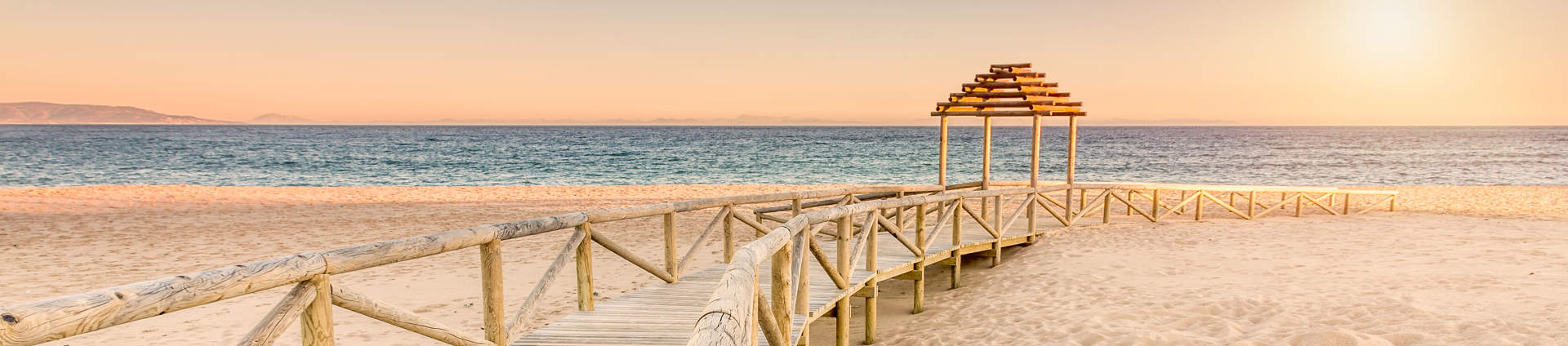 Boardwalk To The Beach. Trafalgar Coast, Cadiz, Spain