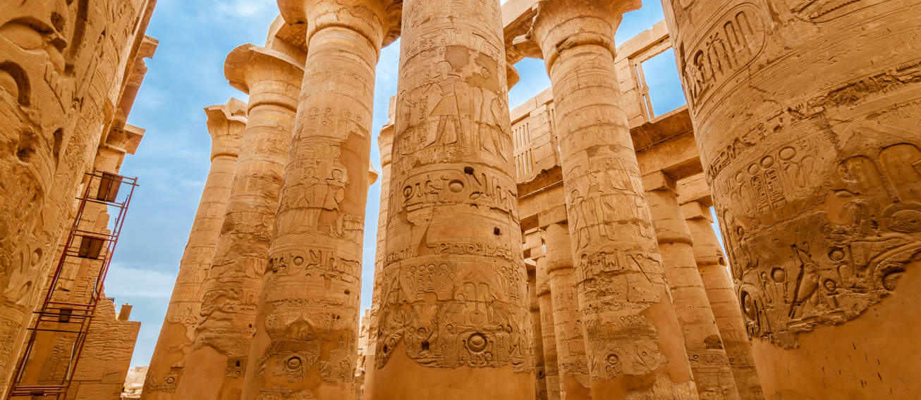 Great Hypostyle Hall And Clouds At The Temples Of Karnak (Ancient Thebes). Luxor, Egypt