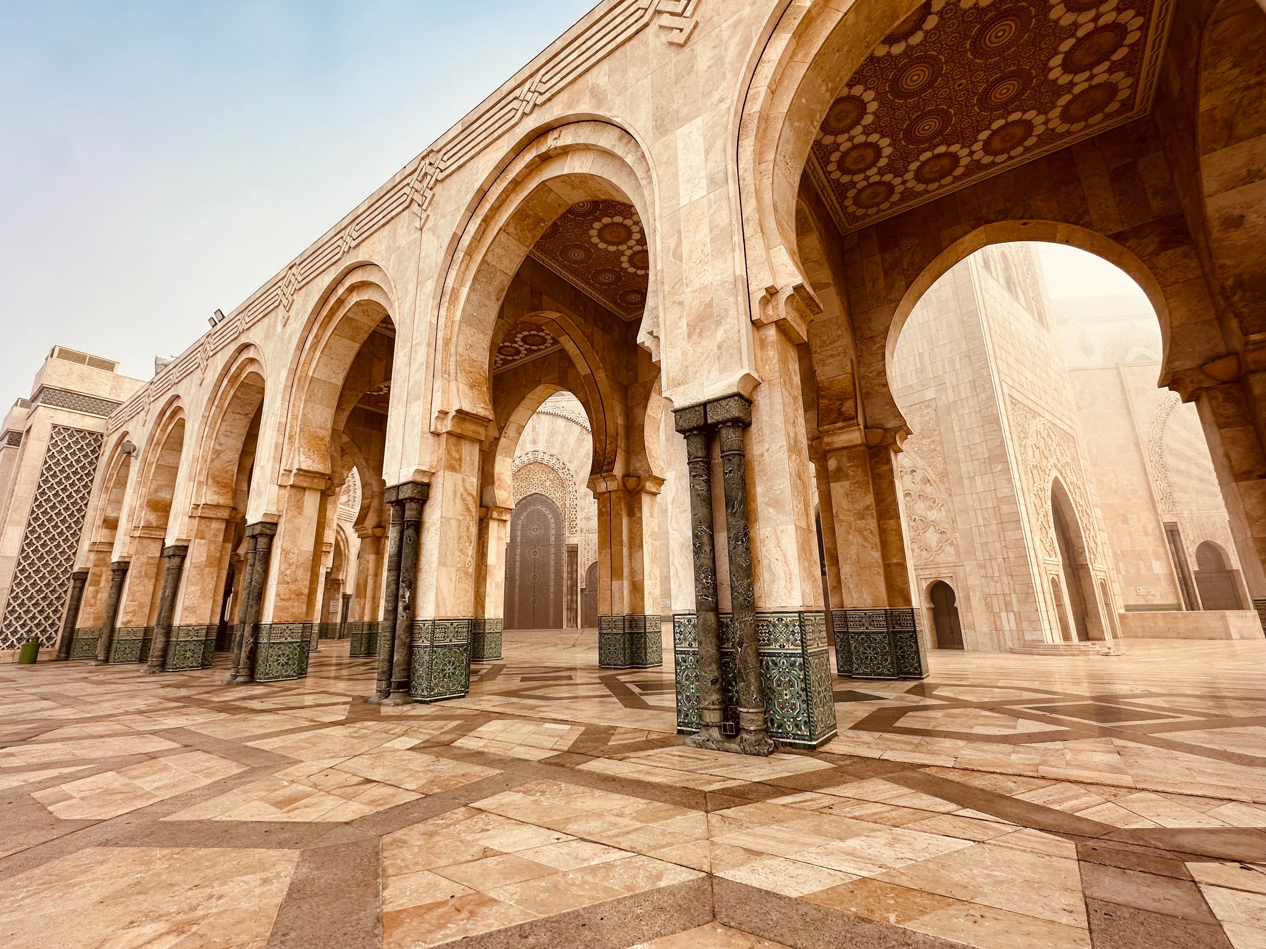 Casablanca, Morocco Beautiful Arches On The Outside Of The Hassan II Mosque.