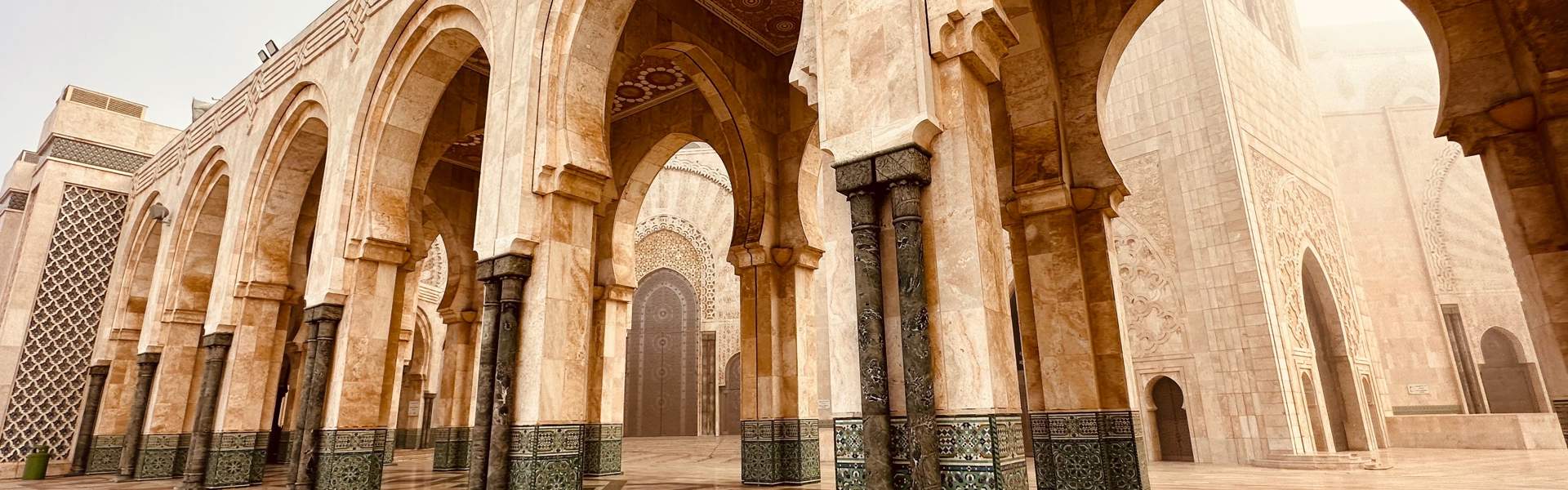 Casablanca, Morocco Beautiful Arches On The Outside Of The Hassan II Mosque.