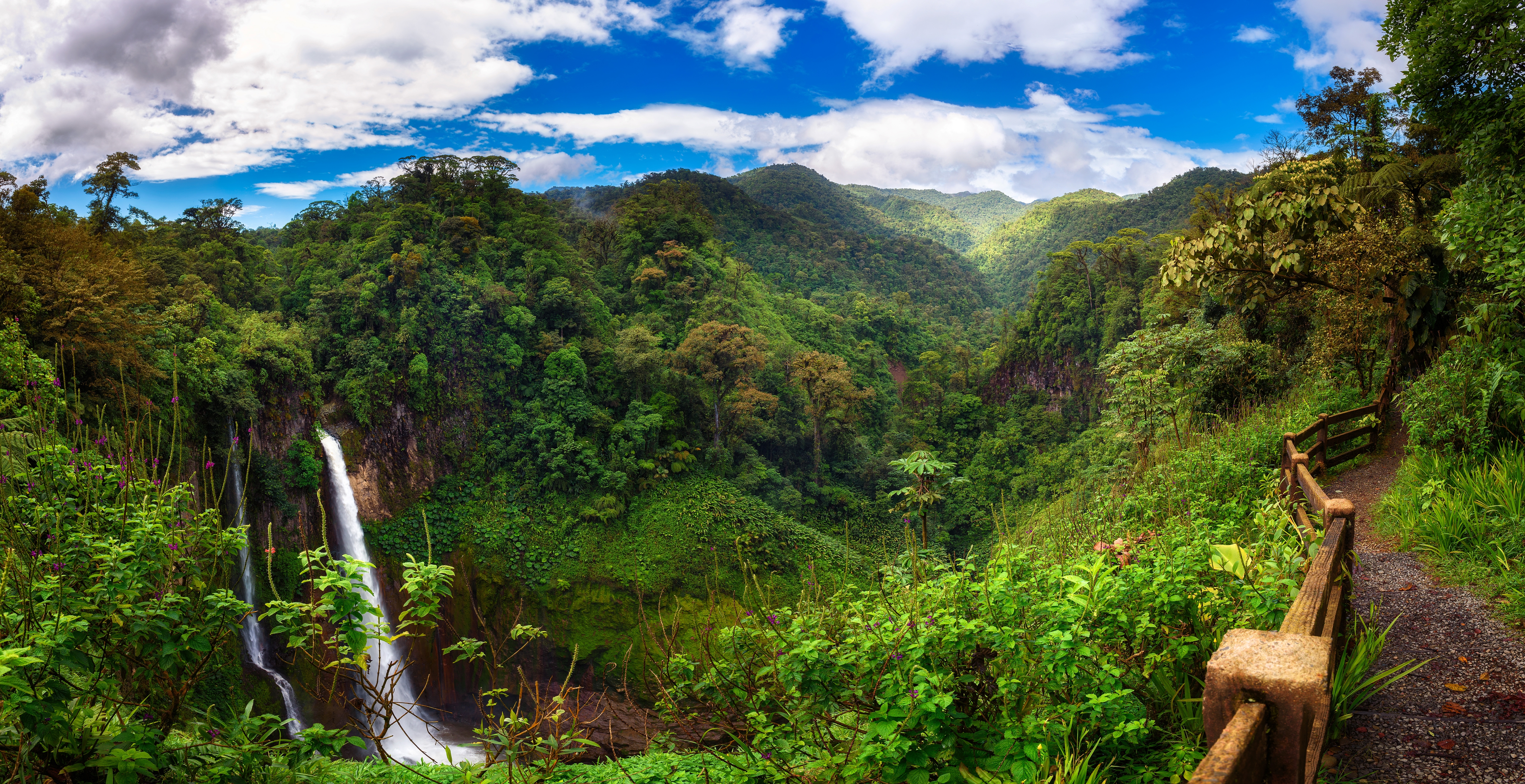 Panorama Catarata Del Toro Waterfall Costa Rica