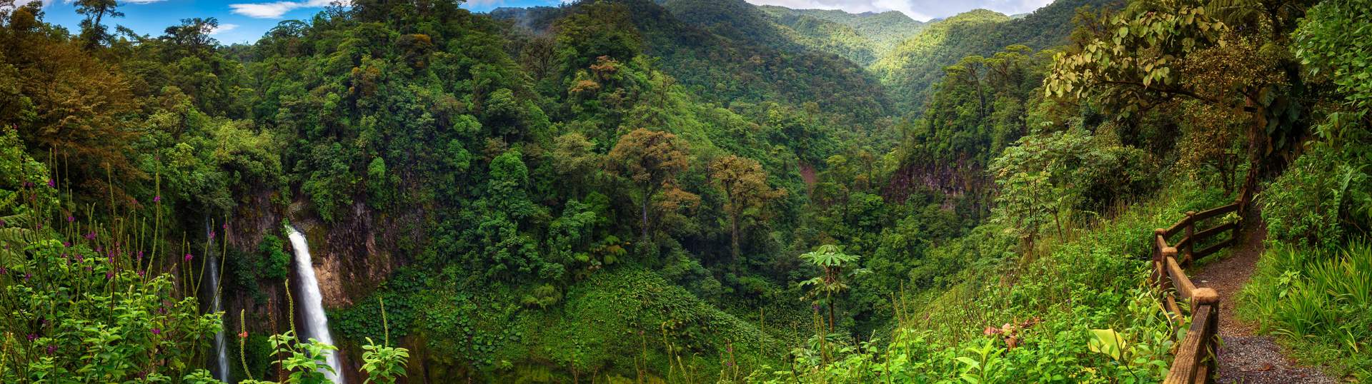 Panorama Catarata Del Toro Waterfall Costa Rica