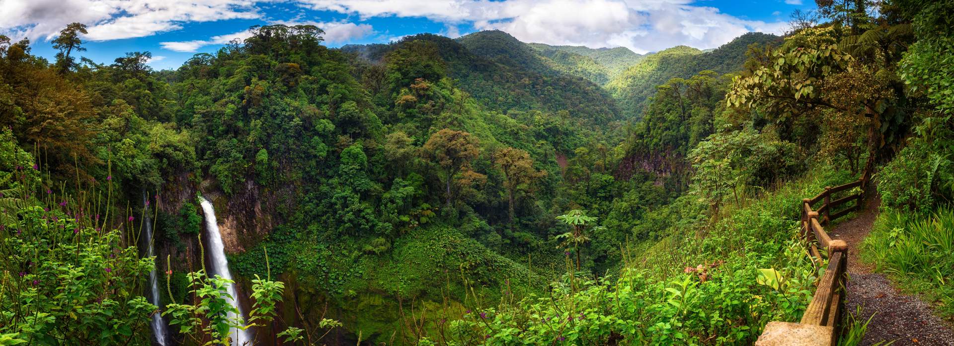 Panorama Catarata Del Toro Waterfall Costa Rica