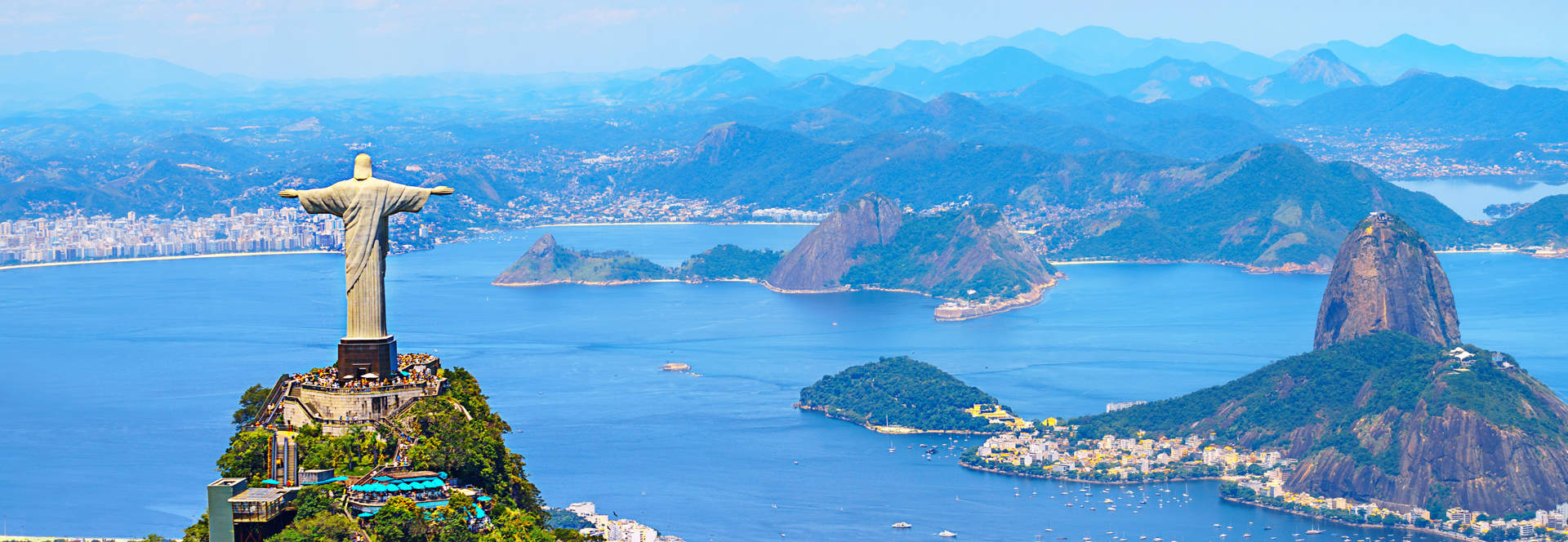 Aerial View Of Rio De Janeiro With Christ Redeemer And Corcovado Mountain