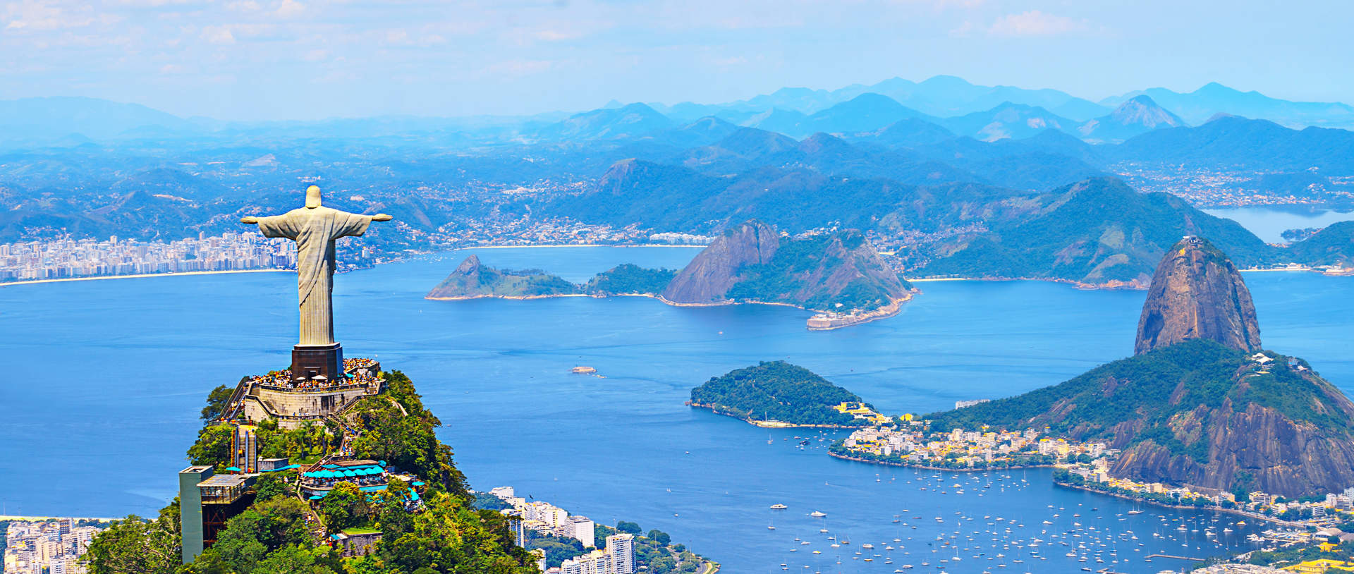 Aerial View Of Rio De Janeiro With Christ Redeemer And Corcovado Mountain