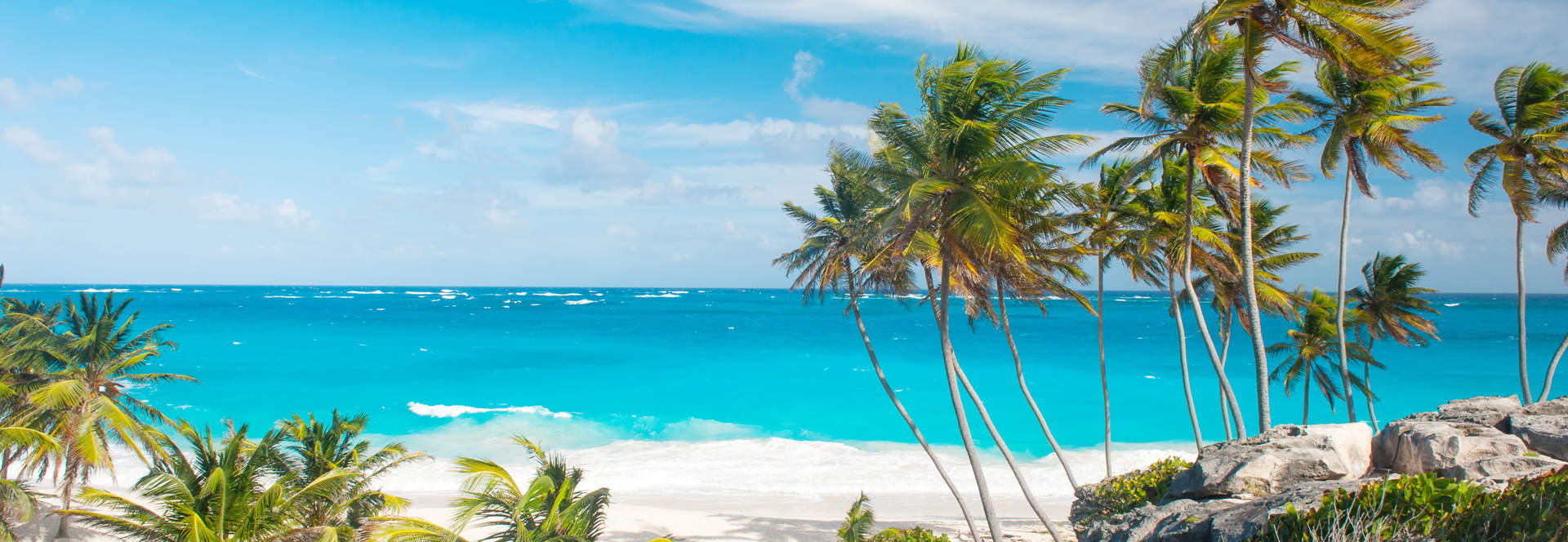 Bottom Bay Beach Framed With Palm Trees Barbados