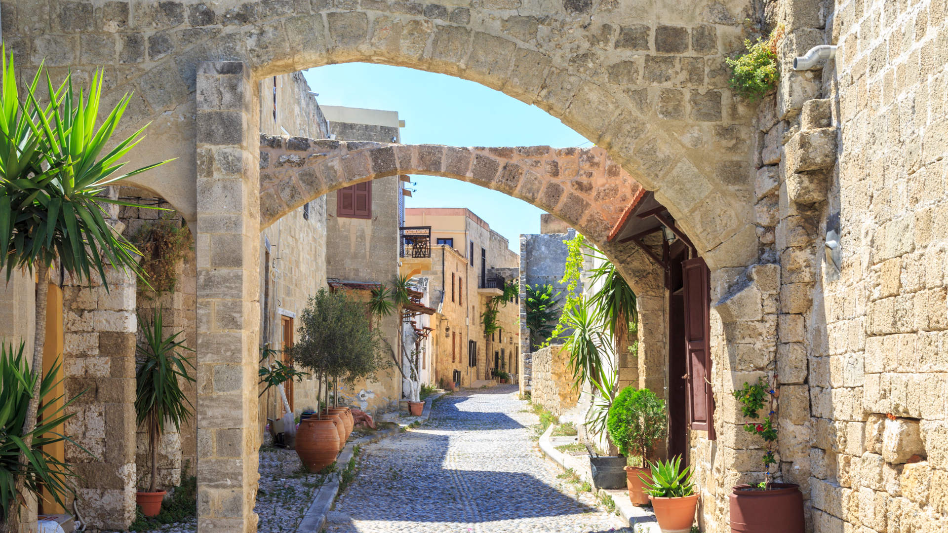 Historical Streets Of Old Town Rhodes Greece