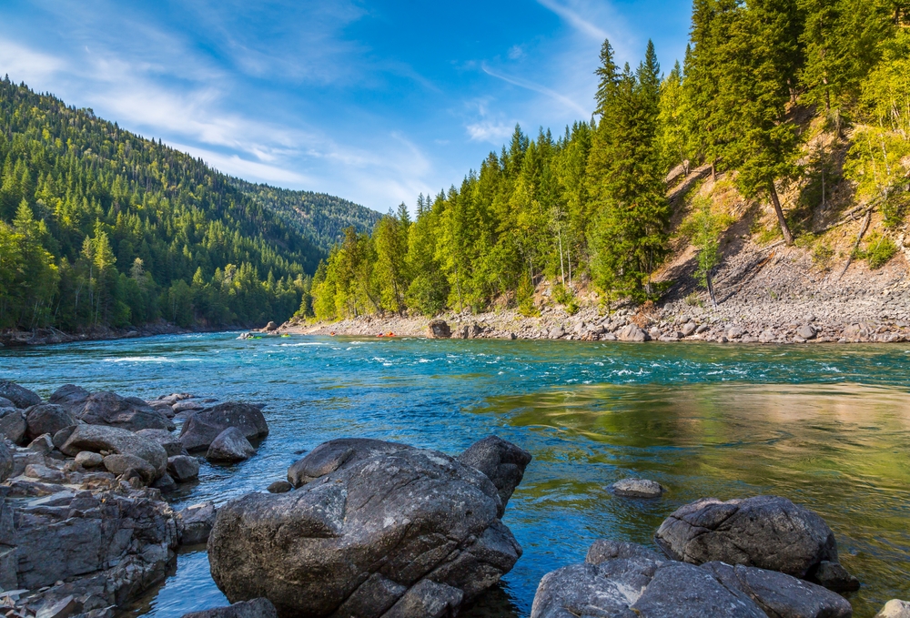 View Of Clearwater River And Meadows Near Clearwater, British Columbia,