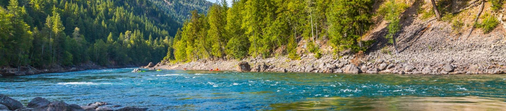 View Of Clearwater River And Meadows Near Clearwater, British Columbia,