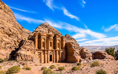 Panoramic View Of The Monastry Petra Jordan