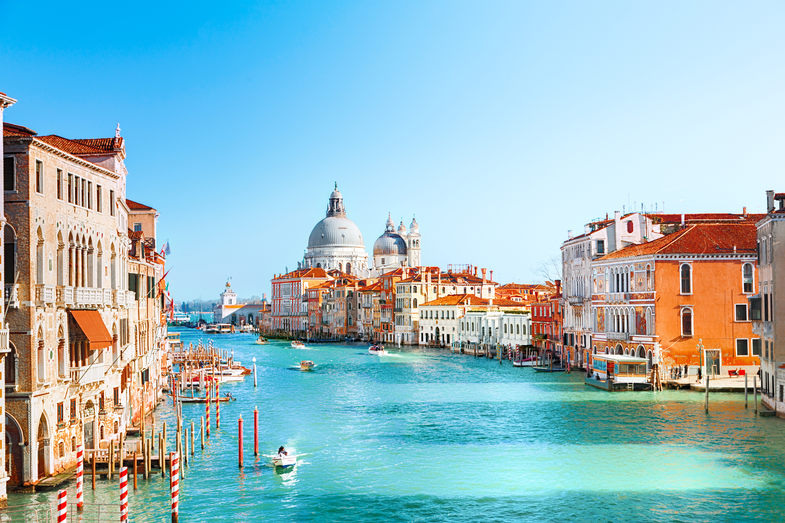 Grand Canal And Basilica Santa Maria Della Salute Venice Italy