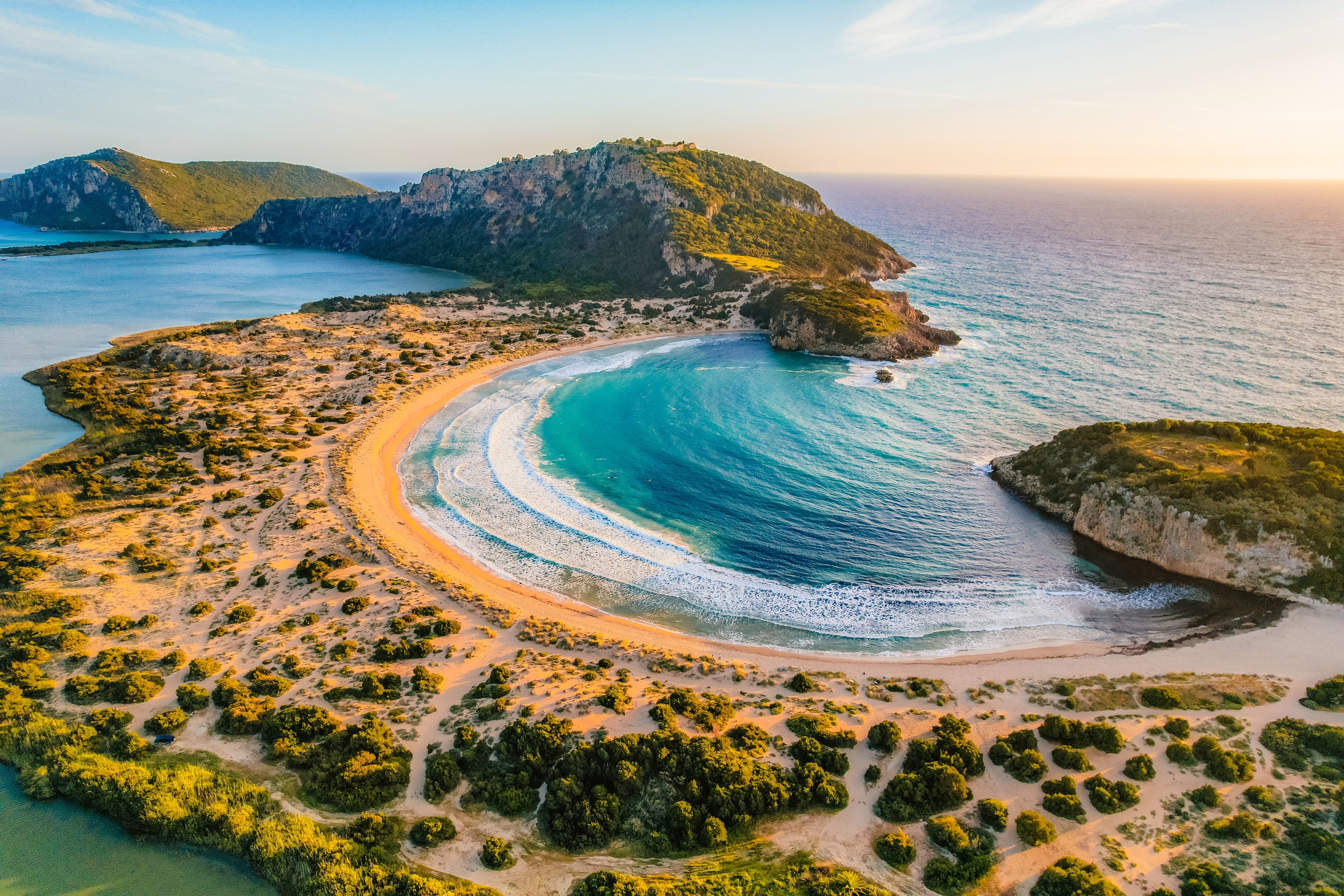Voidokilia Beach, Ionian Sea, Pylos Town , Greece.