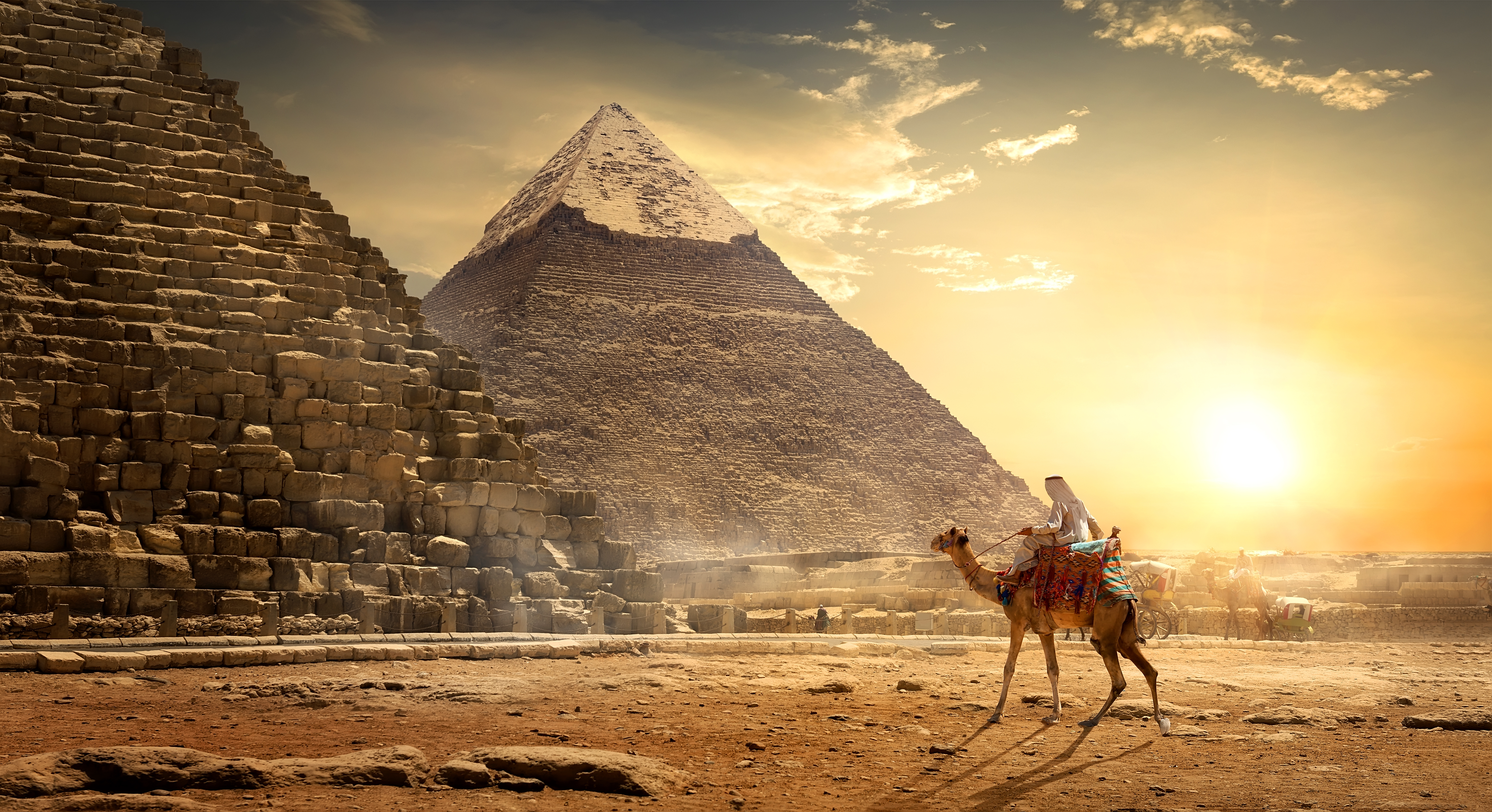 Nomad On Camel, Pyramids, Egypt