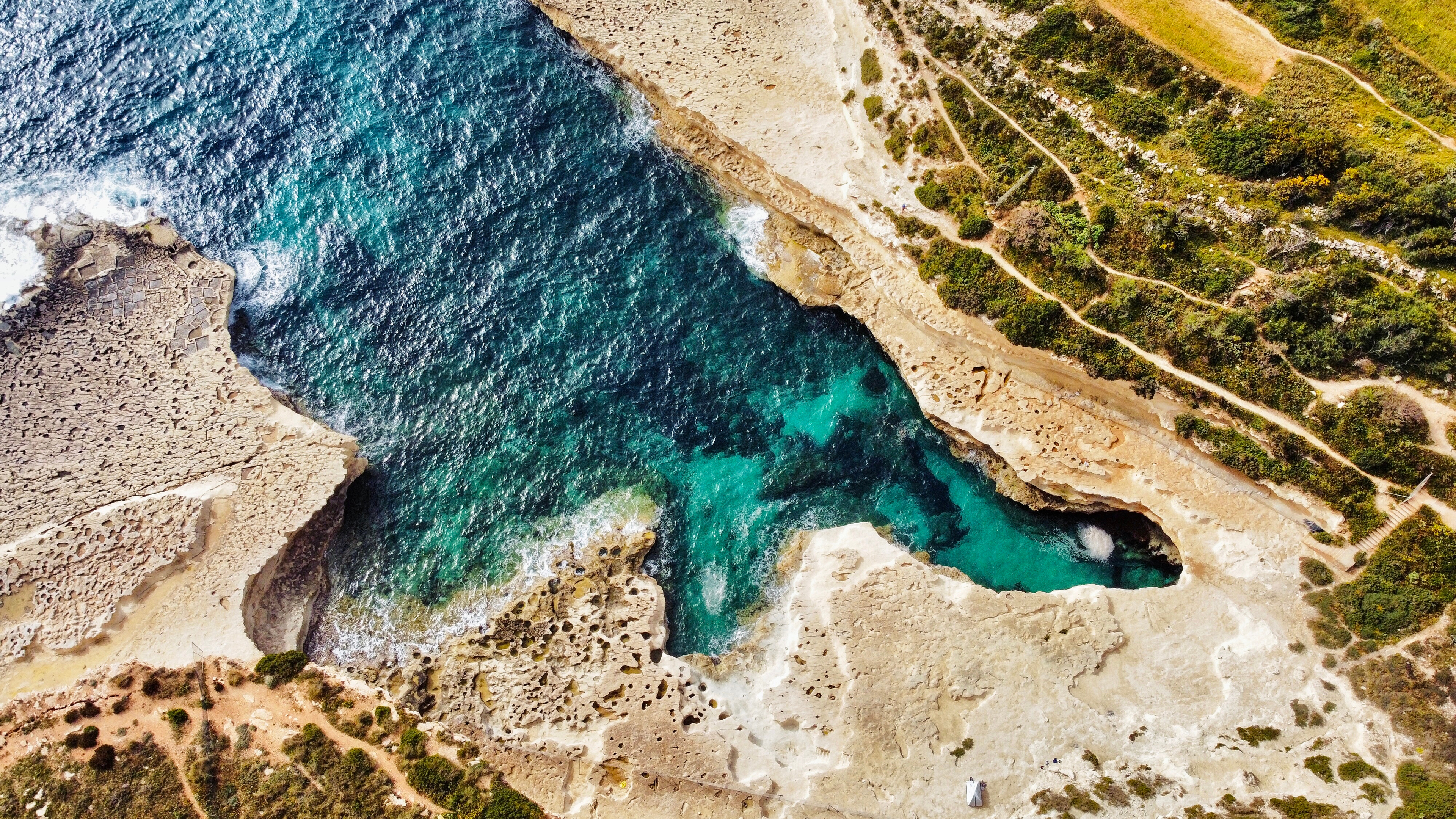 Birds Eye View Of St Peters Pool Malta