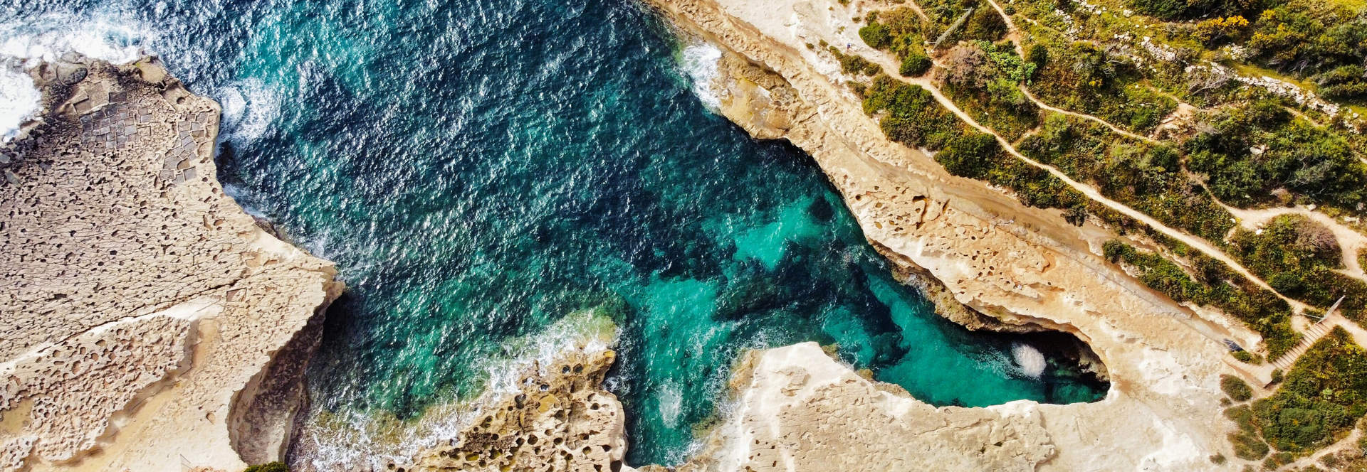 Birds Eye View Of St Peters Pool Malta