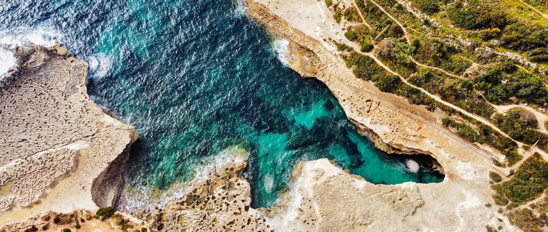 Birds Eye View Of St Peters Pool Malta