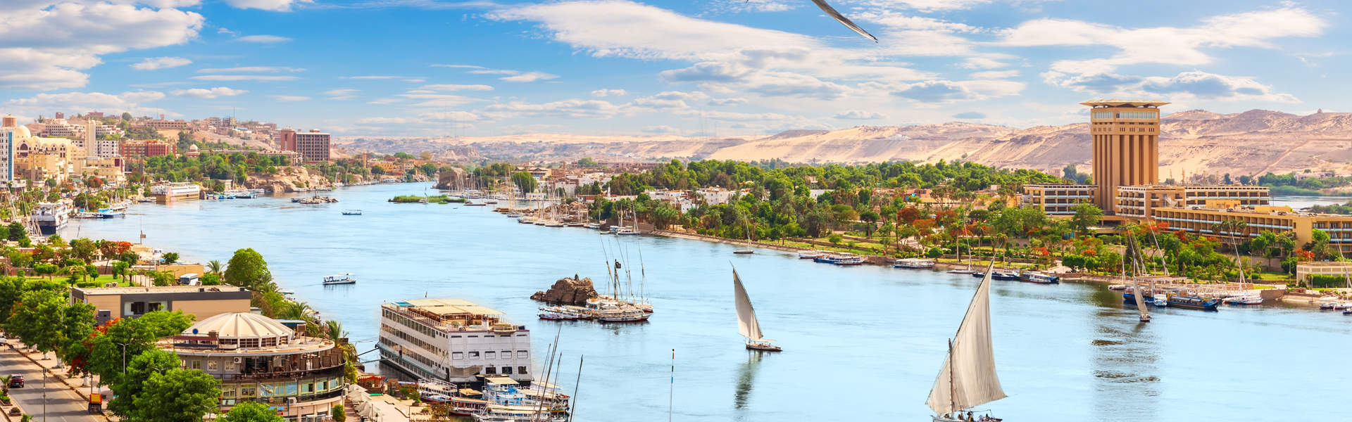 Panoramic View Of The River Nile Egypt