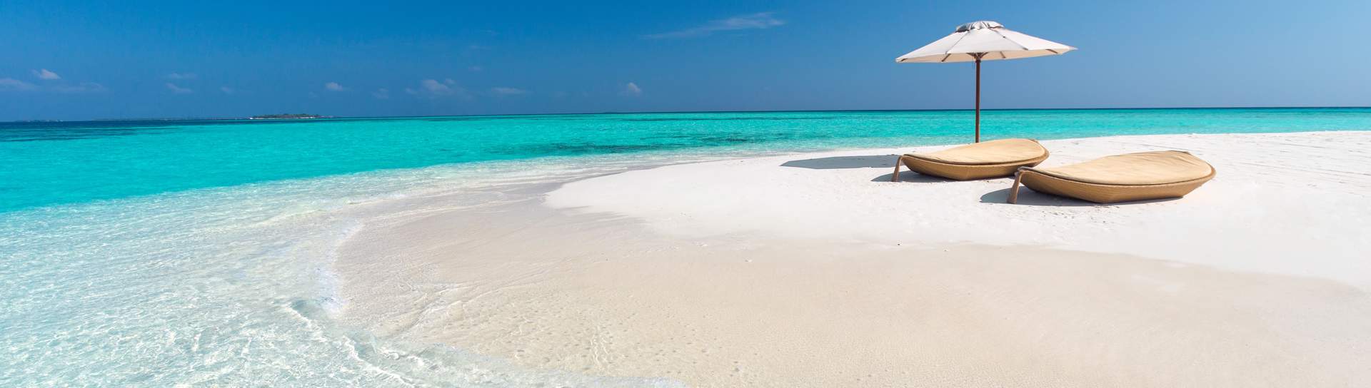 Two Sun Loungers Maldives Beach