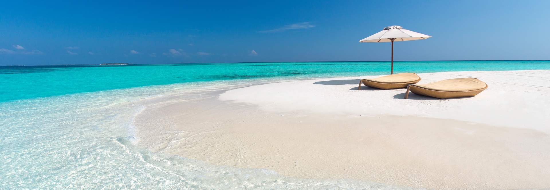 Two Sun Loungers Maldives Beach