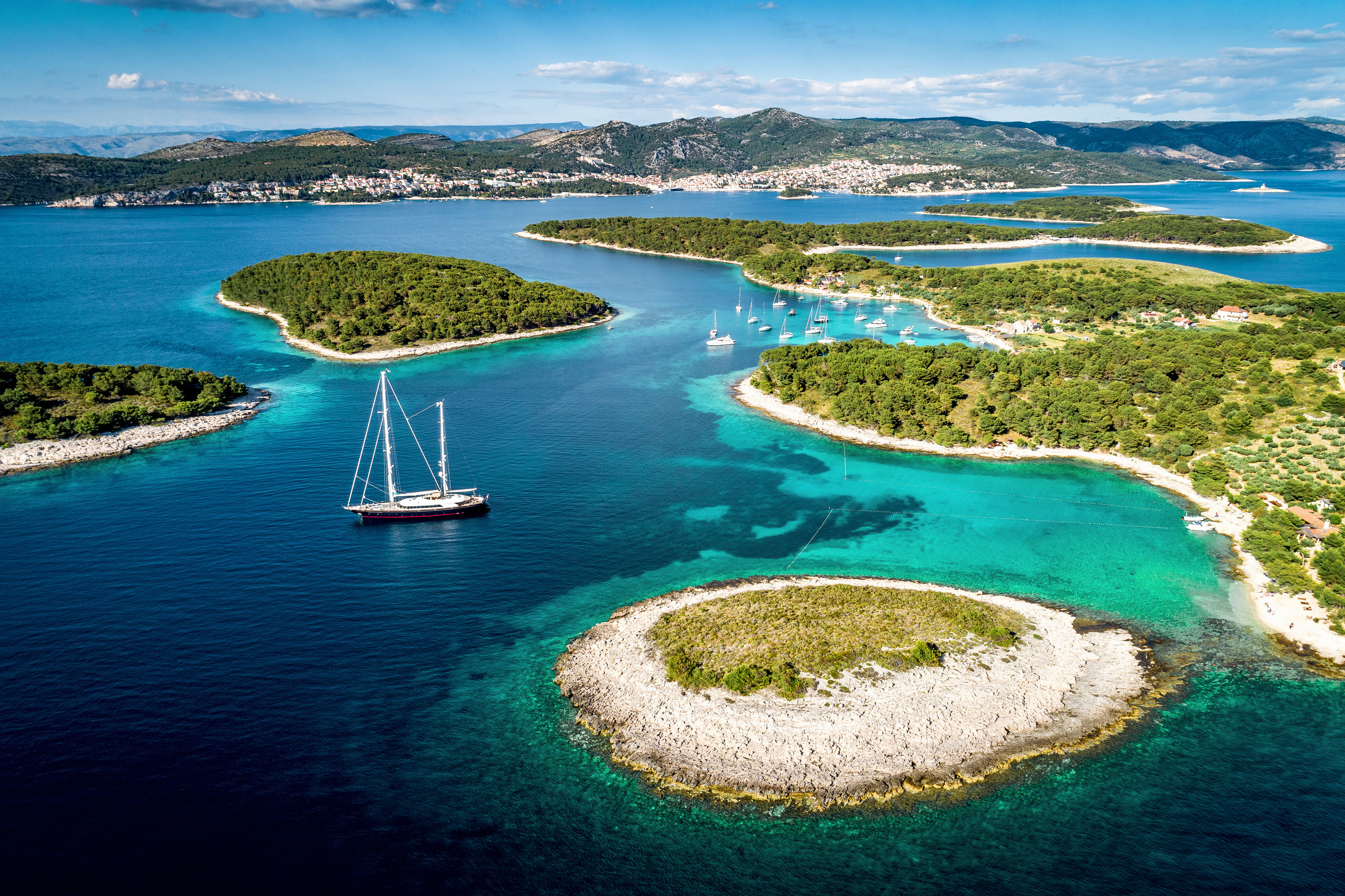 Aerial View Of Paklinski Islands In Hvar Croatia