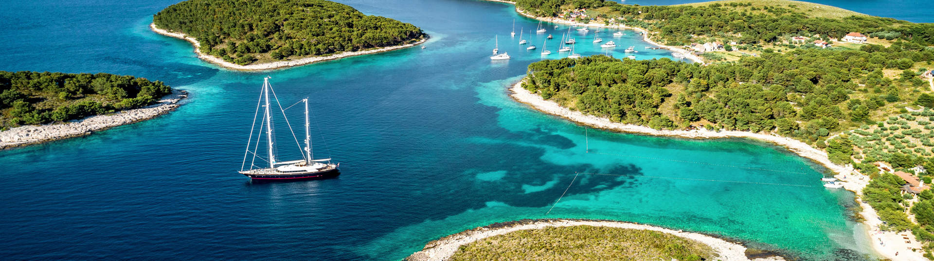 Aerial View Of Paklinski Islands In Hvar Croatia
