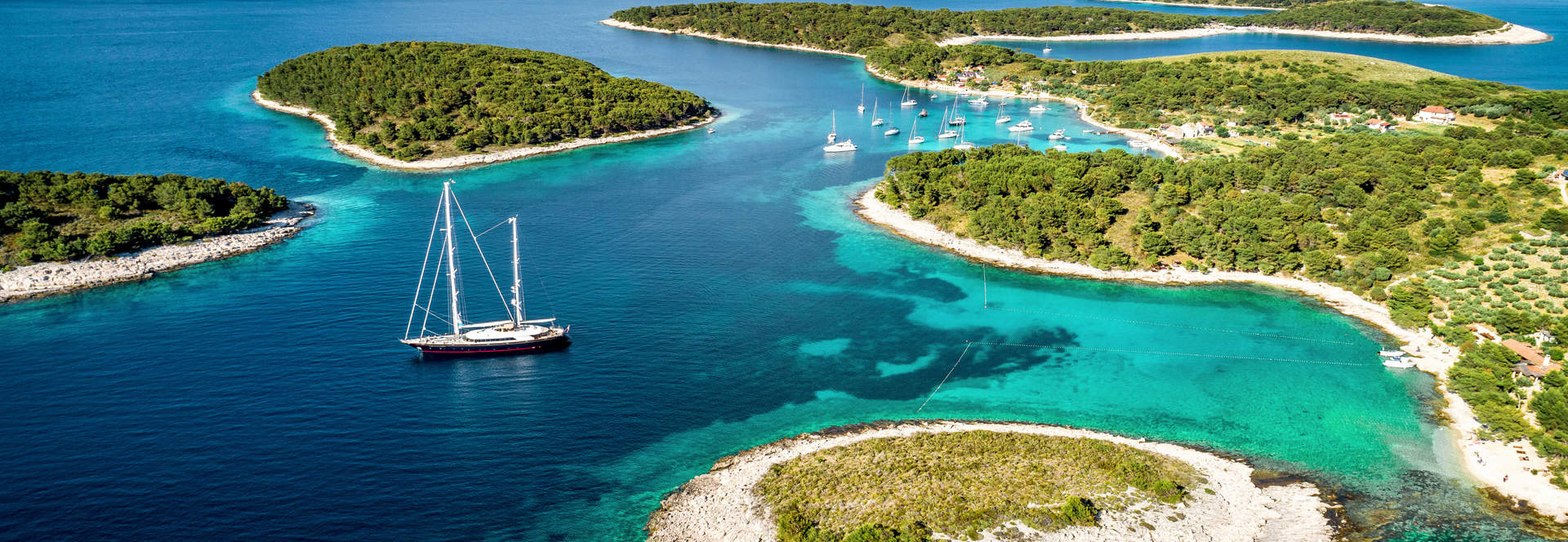 Aerial View Of Paklinski Islands In Hvar Croatia