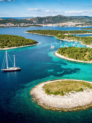 Aerial View Of Paklinski Islands In Hvar Croatia