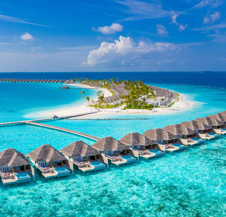 View Of Jetty And Villas Maldives