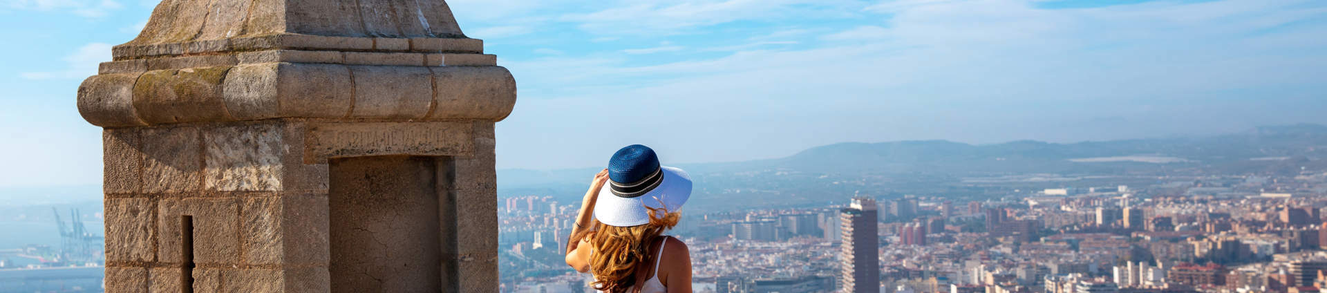 Woman At Santa Barbara Castle Costa Blanca Spain