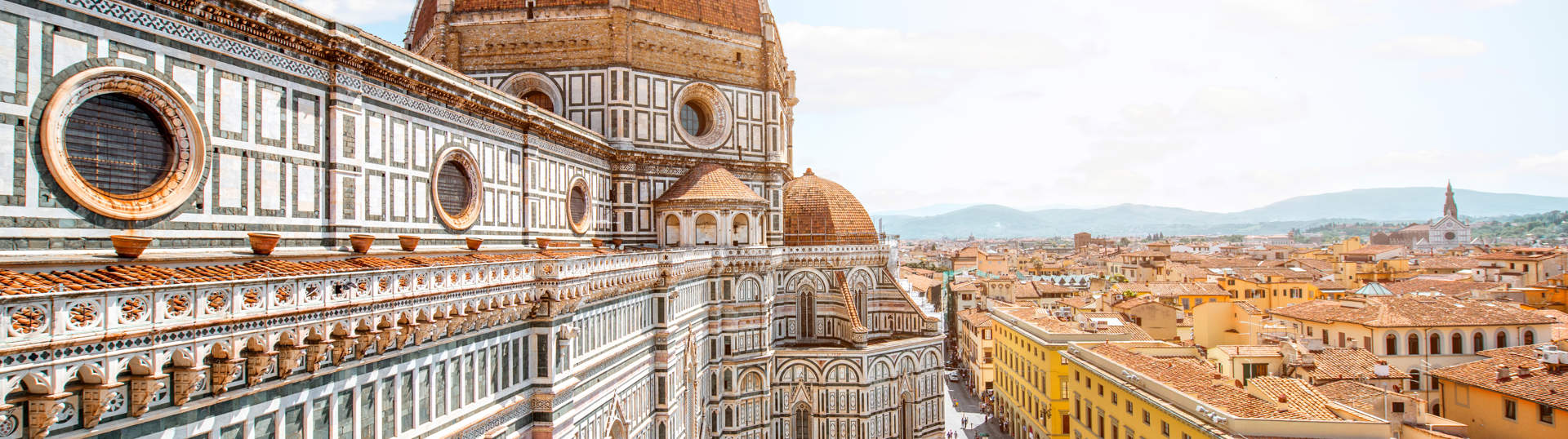 Top Cityscape View On The Dome Of Santa Maria Del Fiore Church And Old Town In Florence (2)