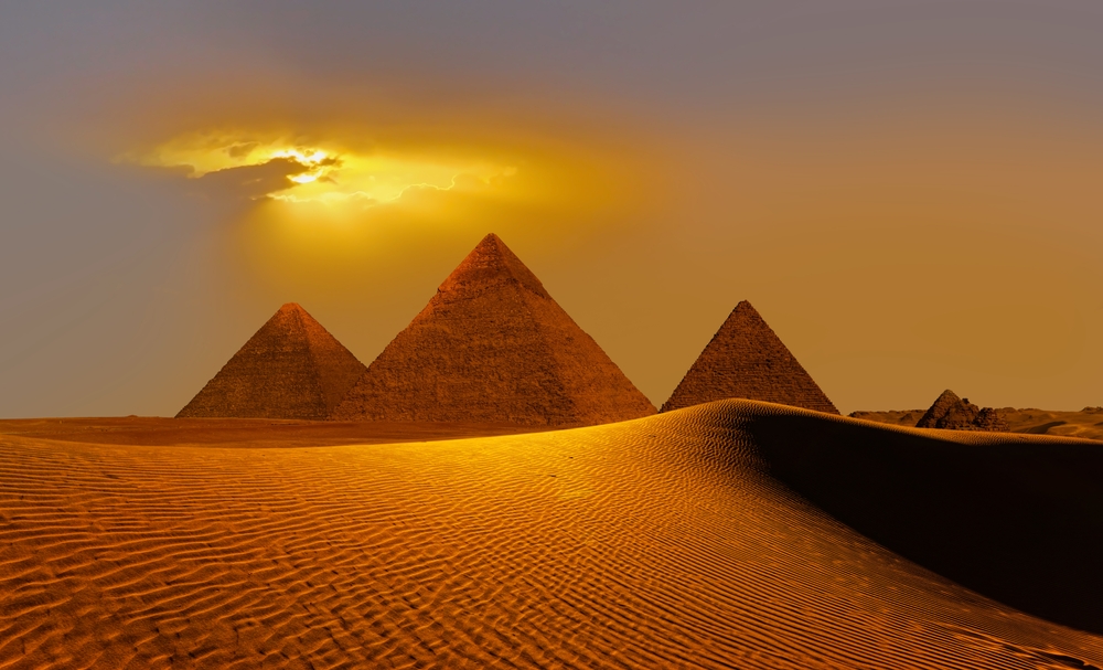 Egypt Pyramids In Sunset