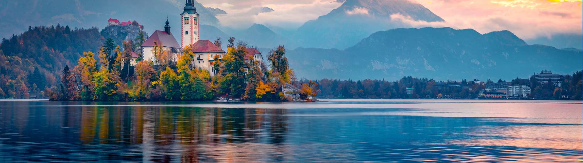 Exciting Autumn Scene Of Bled Lake, Julian Alps, Slovenia, Europe