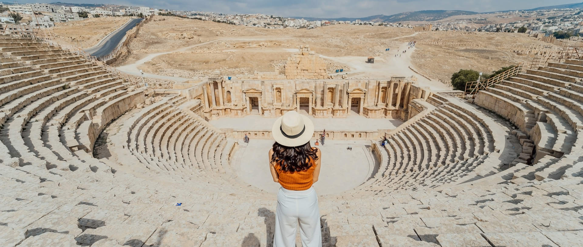 Woman Standing In Front Of Roman Theatre Jeresh Jordan