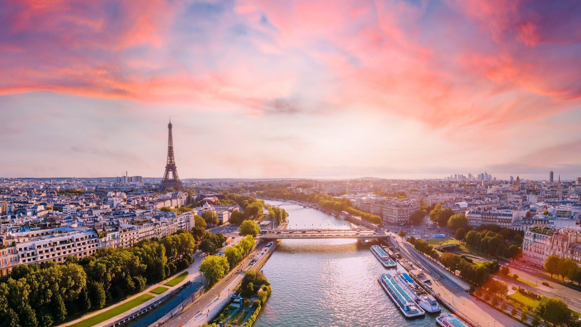 Aerial Panorama Of Paris France