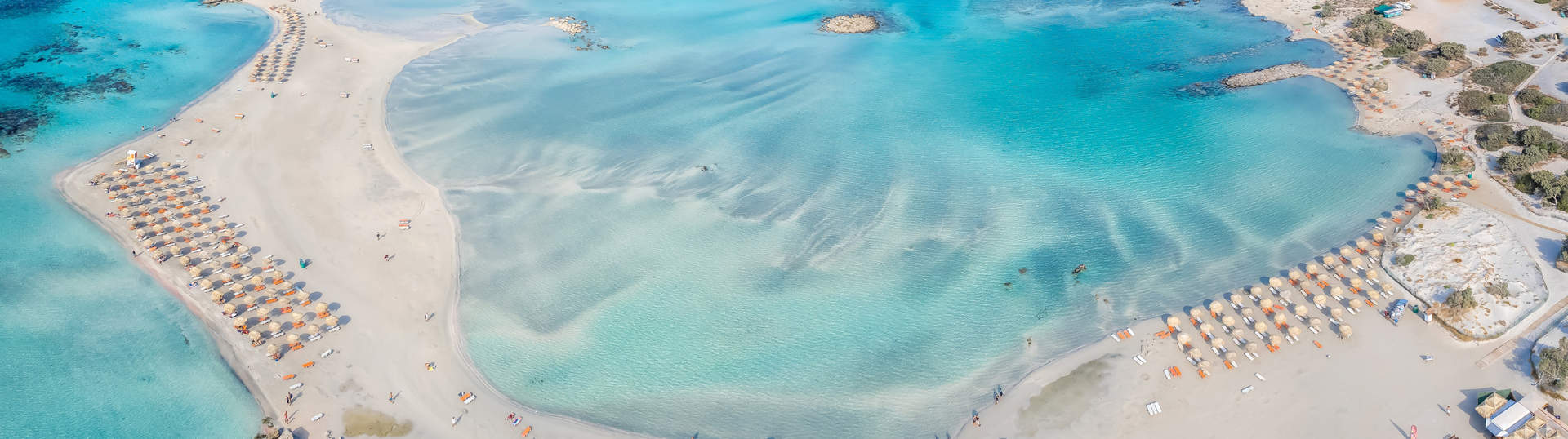 Aerial View Of Elafonissi Beach Crete Greece