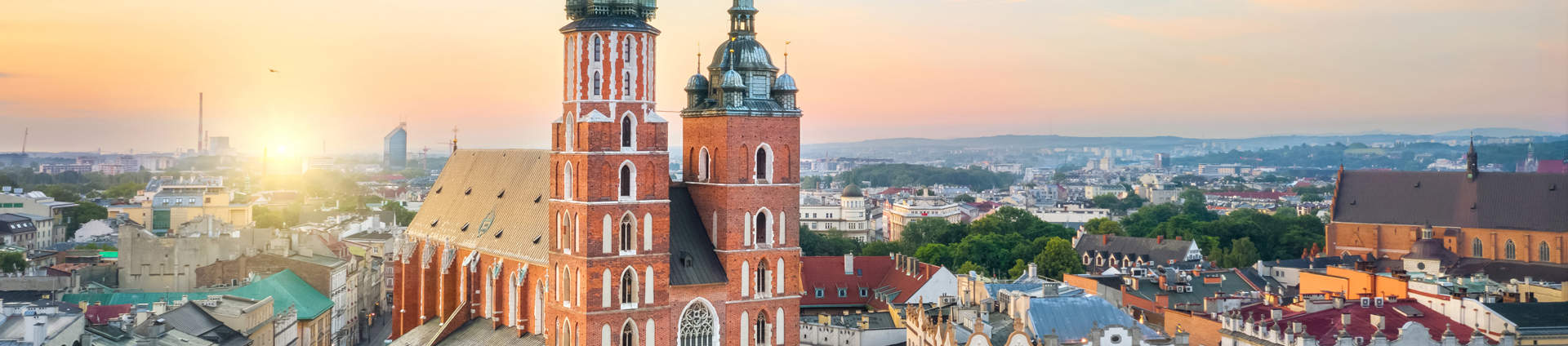 Krakow Poland Aerial View Of St Mary's Basilica