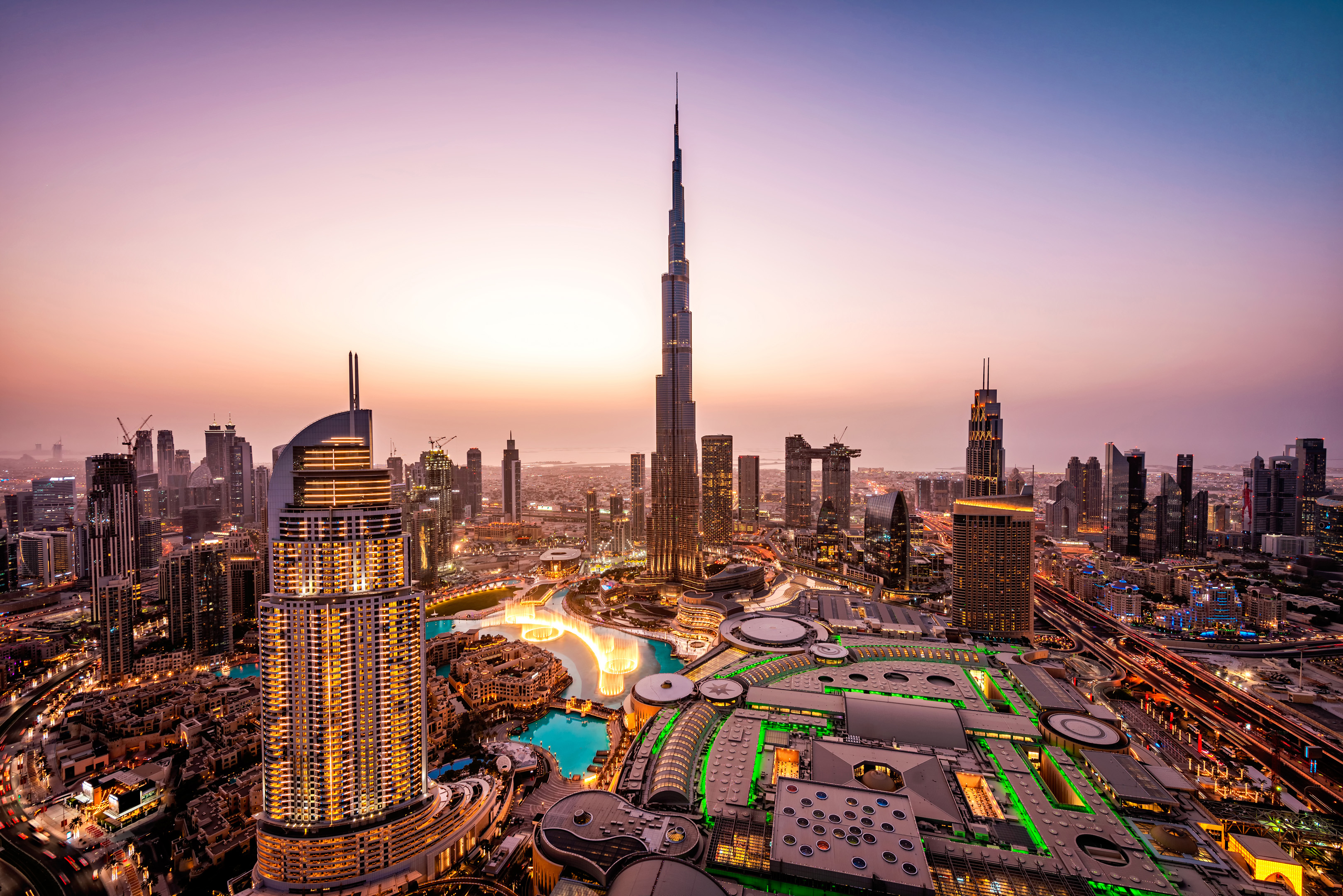 Cityscape Of Downtown Dubai With Burj Khalifa