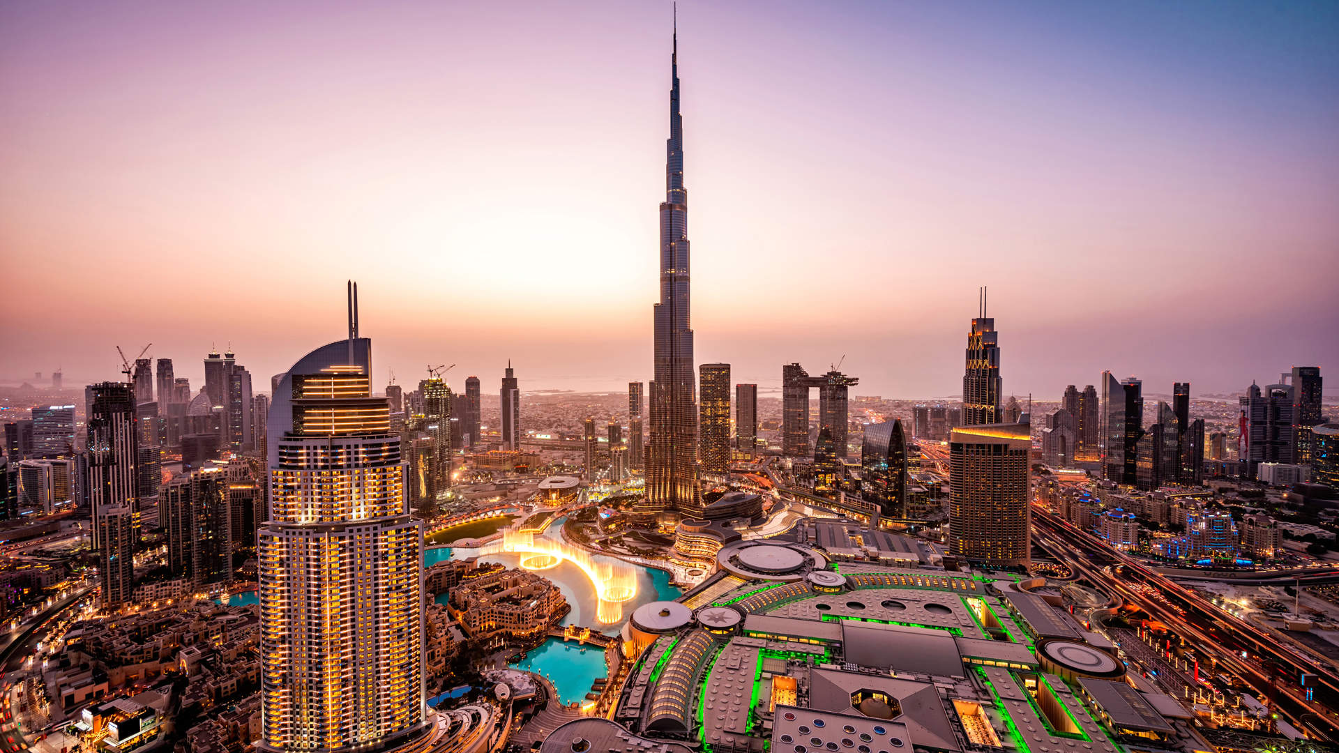 Cityscape Of Downtown Dubai With Burj Khalifa